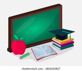 isometric back to school concept vector illustration 