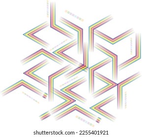 isometric Background 3D Line design highly colored retro style. Template for poster or banner, cover or ad.