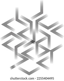 isometric Background 3D Line design monochromatic retro style. Template for poster or banner, cover or ad.