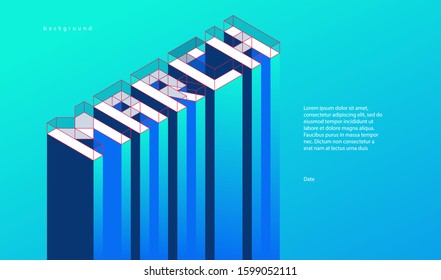 isometric background with blue gradient-march-02