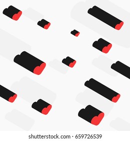 Isometric background with heart shapes