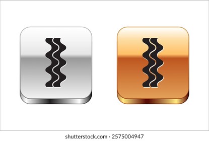 Isometric Bacon stripe icon isolated on white background. Red, blue and green square button. Vector
