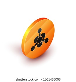 Isometric Bacteria icon isolated on white background. Bacteria and germs, microorganism disease causing, cell cancer, microbe, virus, fungi. Orange circle button. Vector Illustration