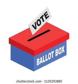 Isometric Ballot Box with Vote