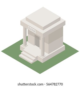 Isometric bank icon. Vector illustration
