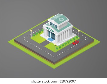  Isometric Bank Vector Illustration