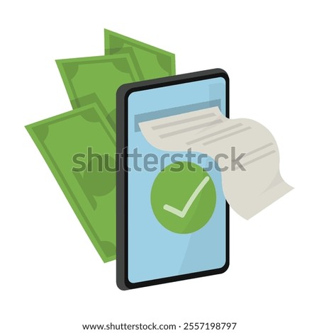 Isometric Banking Vector Illustration - Online Transfer Success