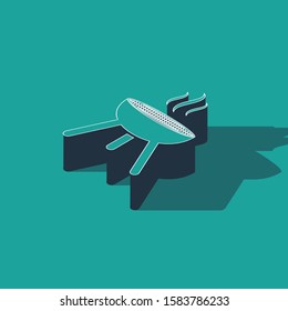 Isometric Barbecue grill icon isolated on green background. BBQ grill party.  Vector Illustration
