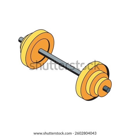 Isometric Barbell for Powerlifting and Gym Workouts Illustration Isolated on White Background