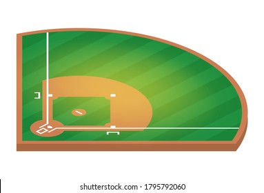 Isometric Baseball field. Flat illustration of baseball field vector design. Vector illustration