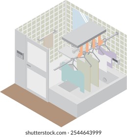 Isometric bathroom dryer image material