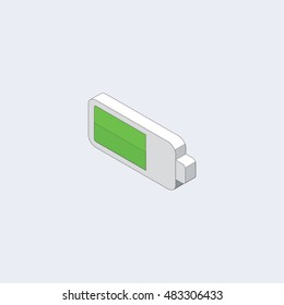 Isometric battery icon.Vector illustration