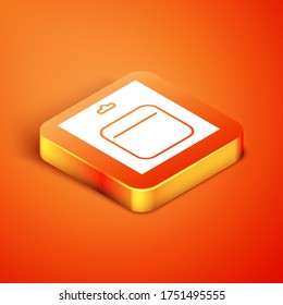 Isometric Battery In Pack Icon Isolated On Orange Background. Lightning Bolt Symbol. Vector Illustration