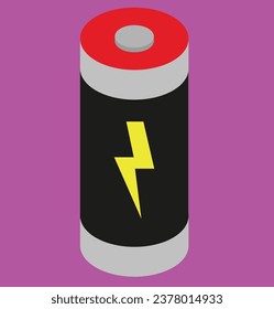 isometric battery test design illustration