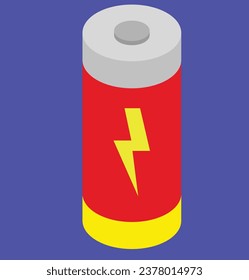 isometric battery test design illustration