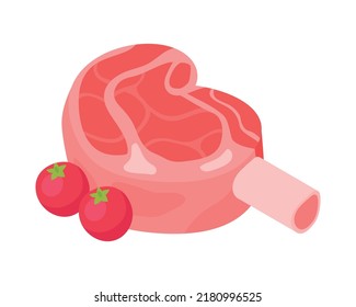 Isometric bbq barbecue grill party composition with isolated image of food on blank background vector illustration