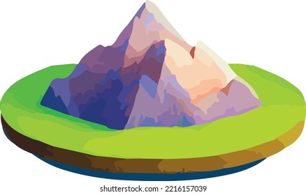 isometric beautiful mountain landscape vector.
