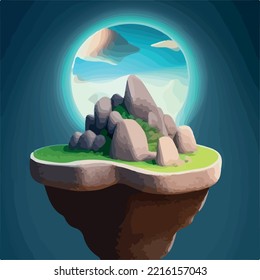 vectores isométricos de paisaje montañoso hermoso.