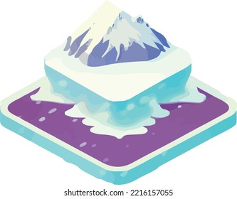 isometric beautiful mountain landscape vector.