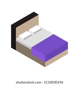 Isometric bed on a background