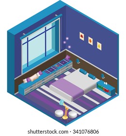 Isometric bedroom