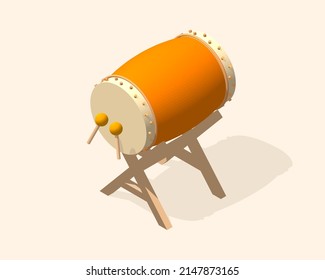 Isometric bedug. Ramadan and Eid celebration elements. Flat style. Isolated vector for presentation, infographic, website, apps and other uses.