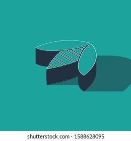 Isometric Bee icon isolated on green background. Sweet natural food. Honeybee or apis with wings symbol. Flying insect.  Vector Illustration