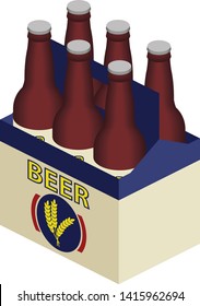 Isometric Beer Bottle Six Pack