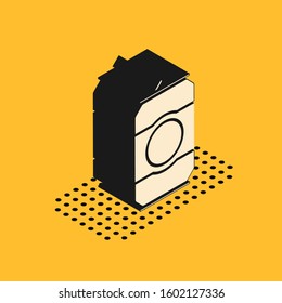 Isometric Beer can icon isolated on yellow background.  Vector Illustration