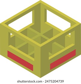 Isometric beer crate image material