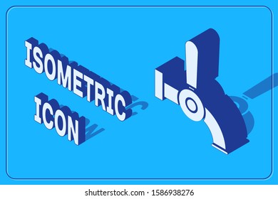 Isometric Beer tap icon isolated on blue background.  Vector Illustration