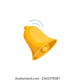 isometric bell, in color on a white background, alert or reminder