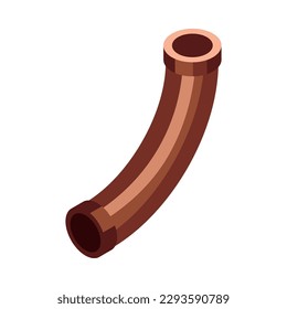 Isomtric bent pipe contra fondo blanco 3d ilustración vectorial