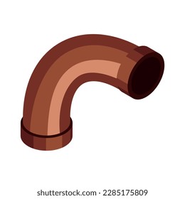 Isometric bent pipe icon on white background vector illustration