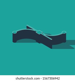 Isometric Bezier curve icon isolated on green background. Pen tool icon.  Vector Illustration