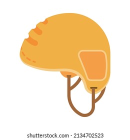 Isometric bicycle bike composition with isolated image of helmet vector illustration