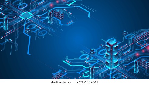 Concepto isométrico de big data, base de datos. Resumen de los antecedentes tecnológicos.