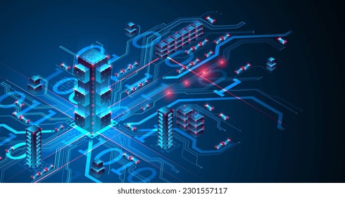 Concepto isométrico de big data, base de datos. Resumen de los antecedentes tecnológicos.