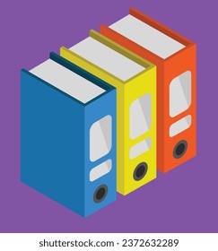 isometric binder test vector design illustration