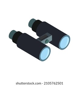 Isometric binoculars on a white background