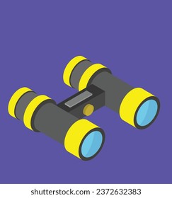 isometric binoculars test vector design illustration