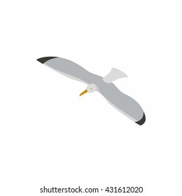 Isometric bird seagull icon. Illustration of isometric vector bird seagull isolated on white background