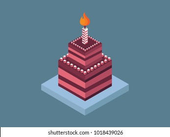 Isometric Birthday Cake