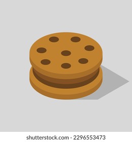 Isometric biscuit on a background
