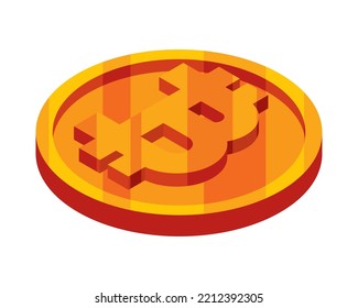 isometrisches Bitcoin-Kryptowährungssymbol