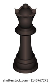 Isometric Black Chess Queen