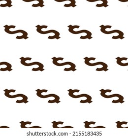Isometric black dollar signs seamless pattern. Vector 3d icon illustration.