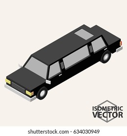 Isometric Black Limousine \ Vector