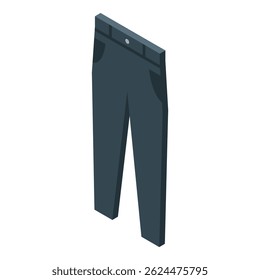 Isometric black pants icon representing modern fashion style