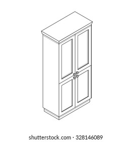 Isometric black and white cupboard